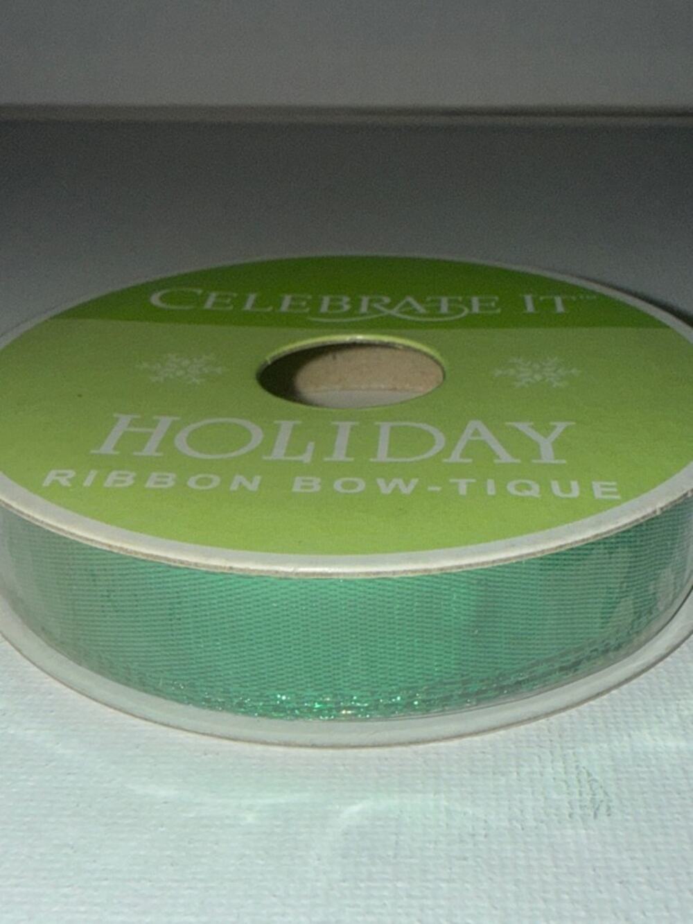 Celebrate It Bright Green Holiday Ribbon Spool
